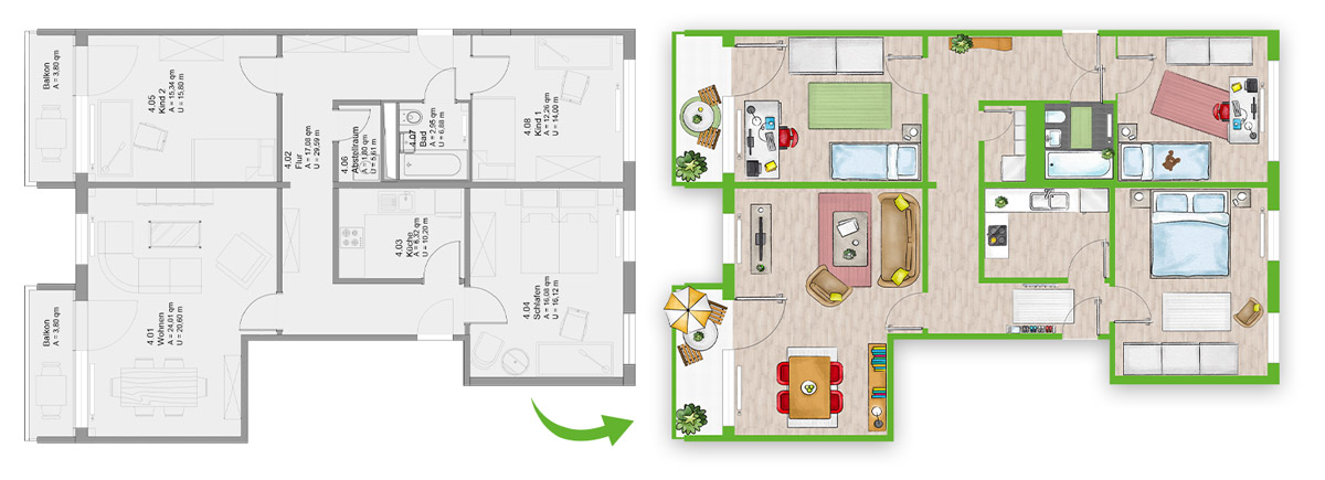 llustration Grundriss