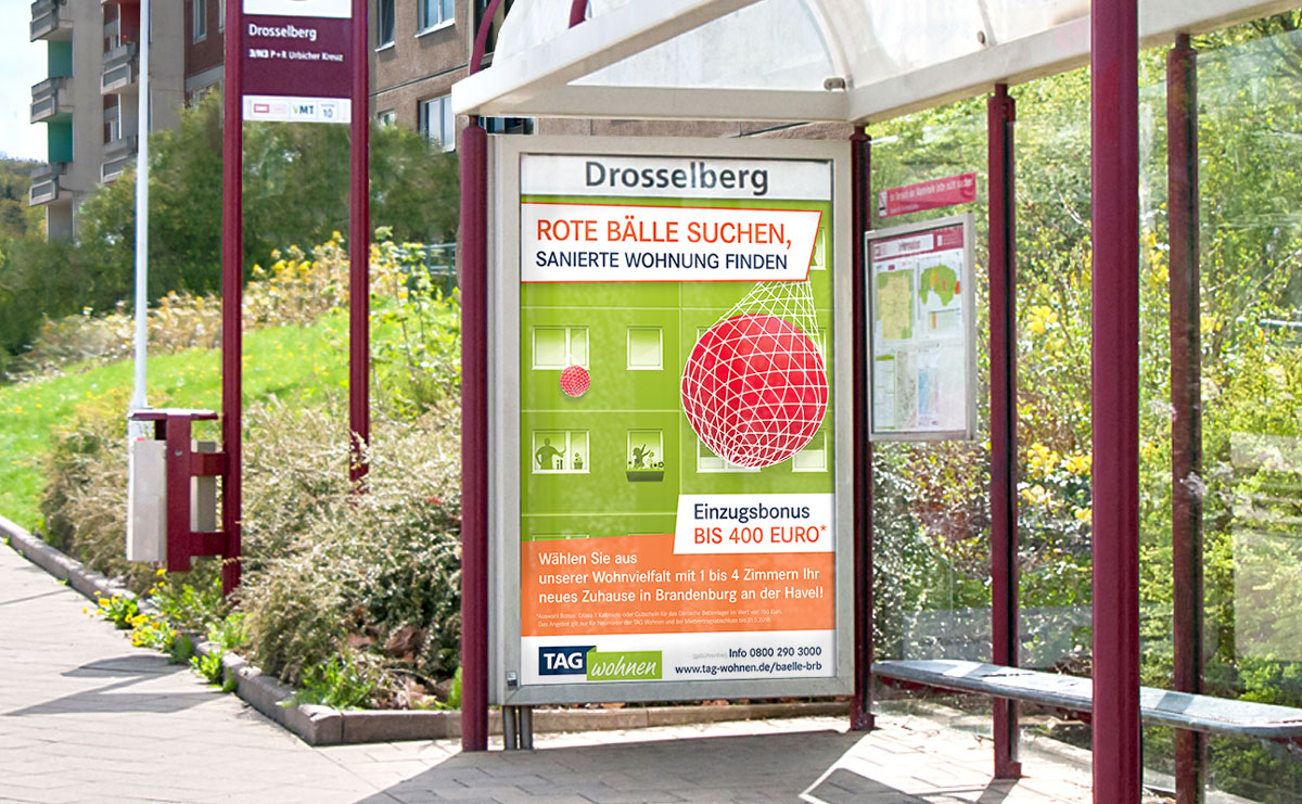 Vermietung Werbung zur Kampagne