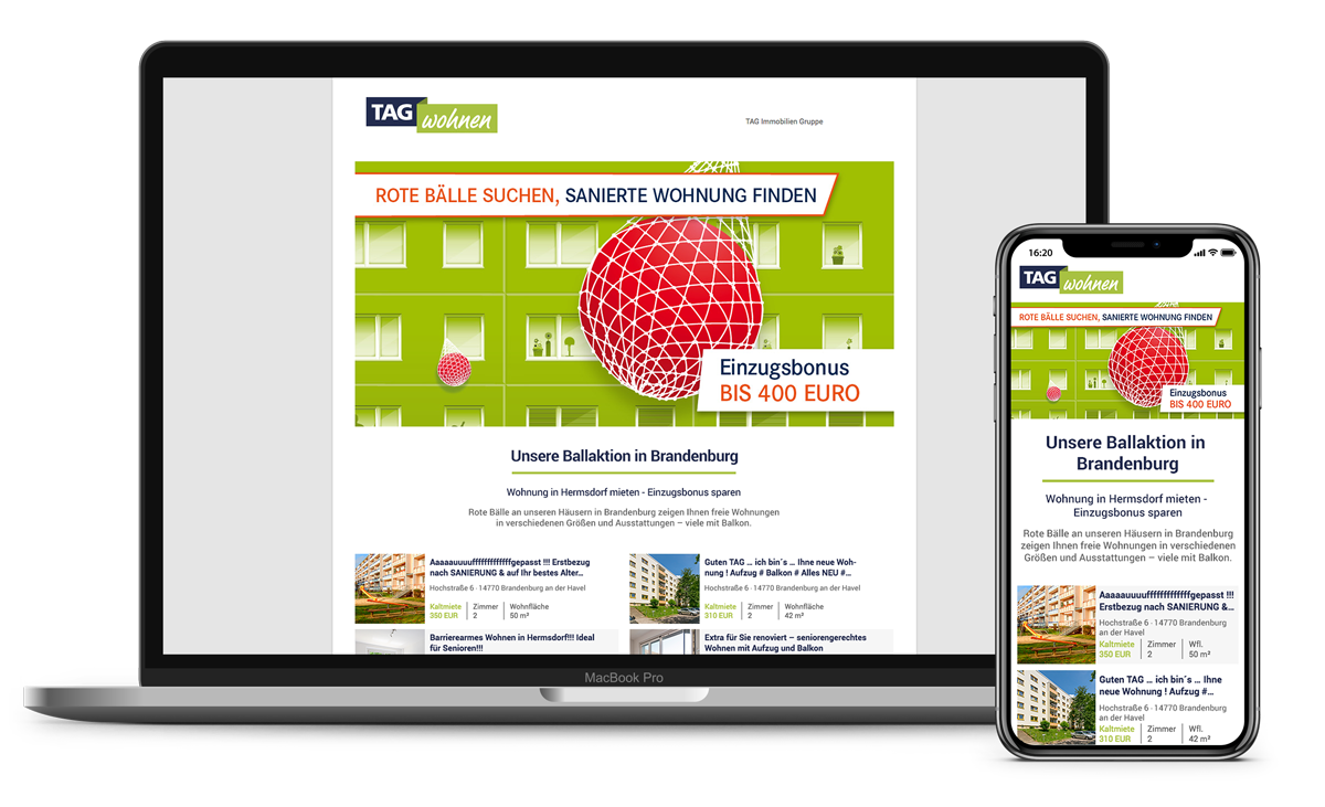 Vermietungskampagne Werbung auch online